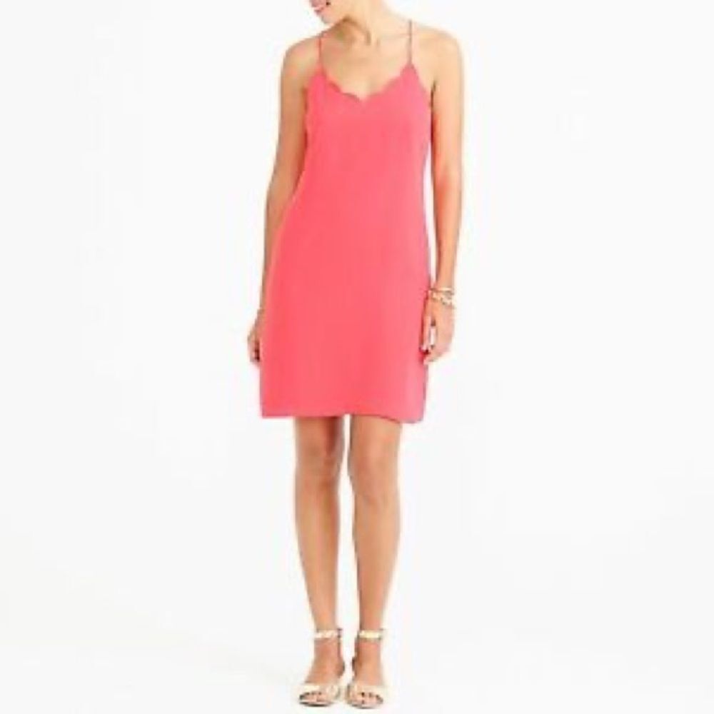 J. Crew Coral Scalloped Dress